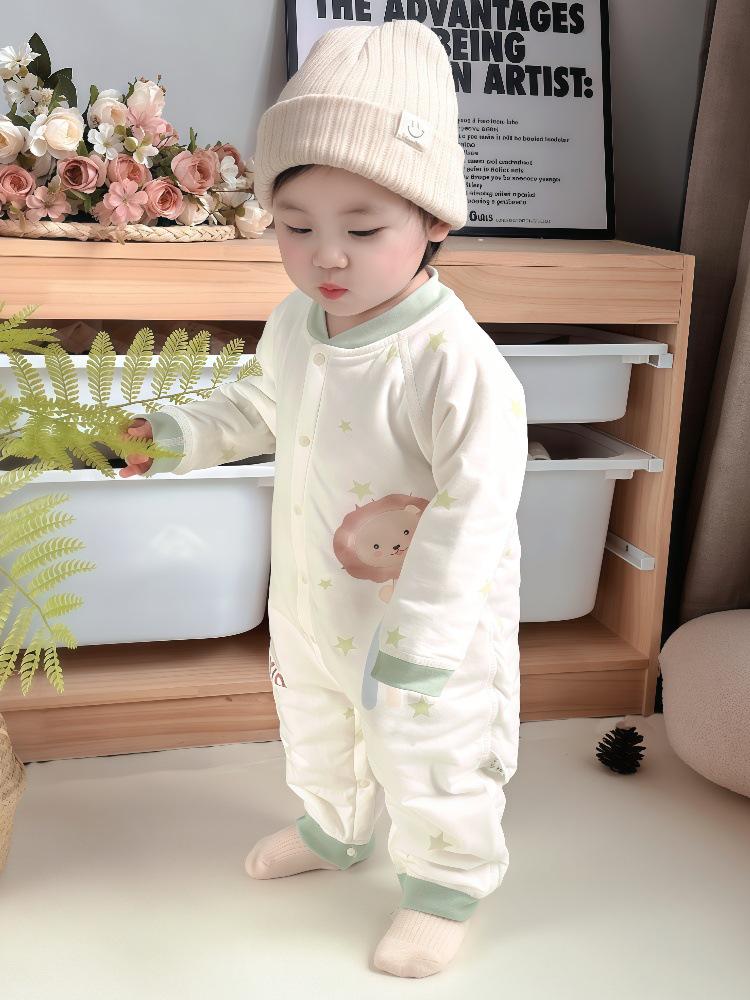A-Class Baby Romper: Warm, Padded Spring/Autumn Cotton Jumper for Newborns Boys & Girls