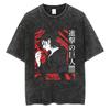 Oversized Attack on Titan Washed Summer T-Shirt, Vintage Distressed Anime Graphic Streetwear for Men Women, Survey Corps AOT Tee