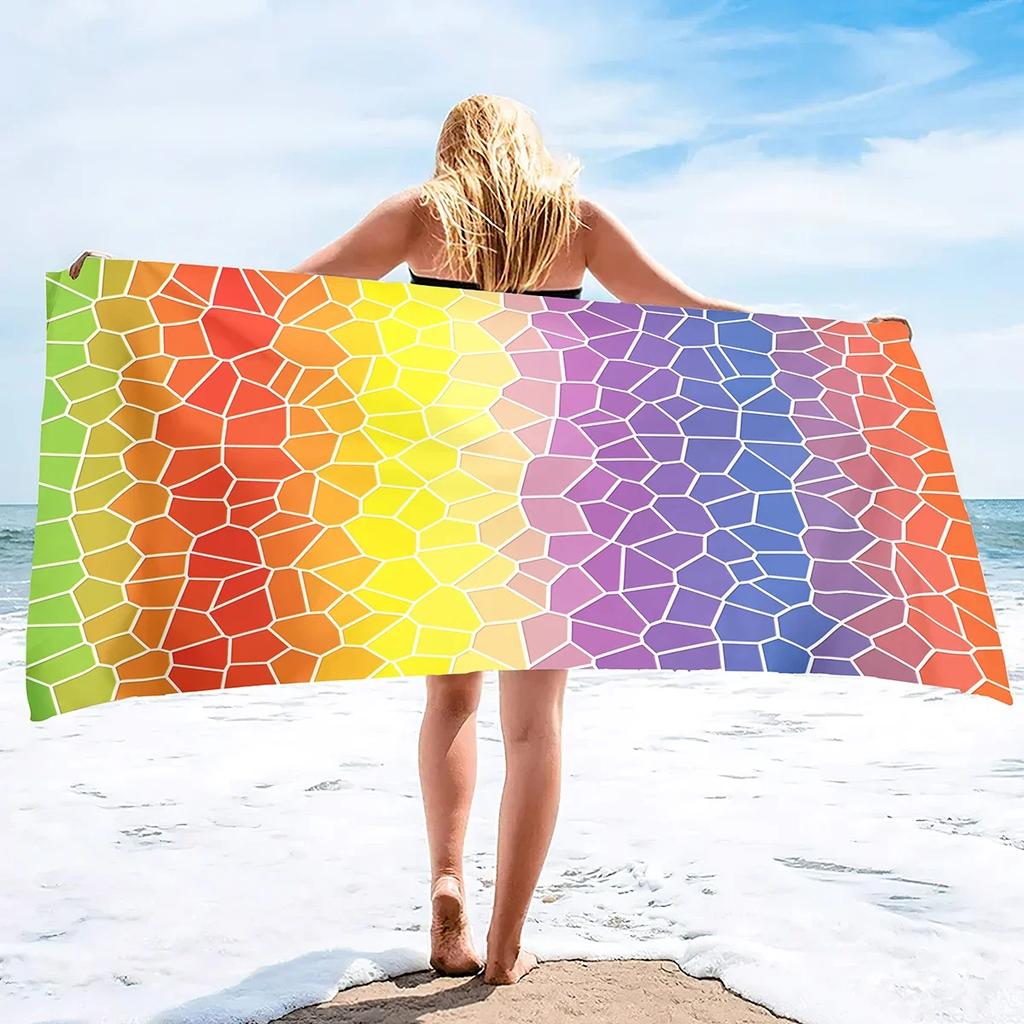 Oversize Ręcznik Plażowy Pluszowy Grubość Duży Ręcznik Basenowy, Pasiasty Szybkoschnący Ręcznik Pływacki Miękki Chłonny Bez Piasku Ręczniki Kąpielowe