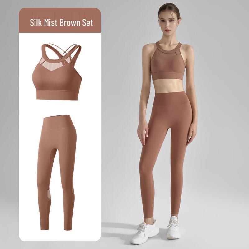 Junbie Women s Seamless Mesh Sports Bra & Yoga Set M