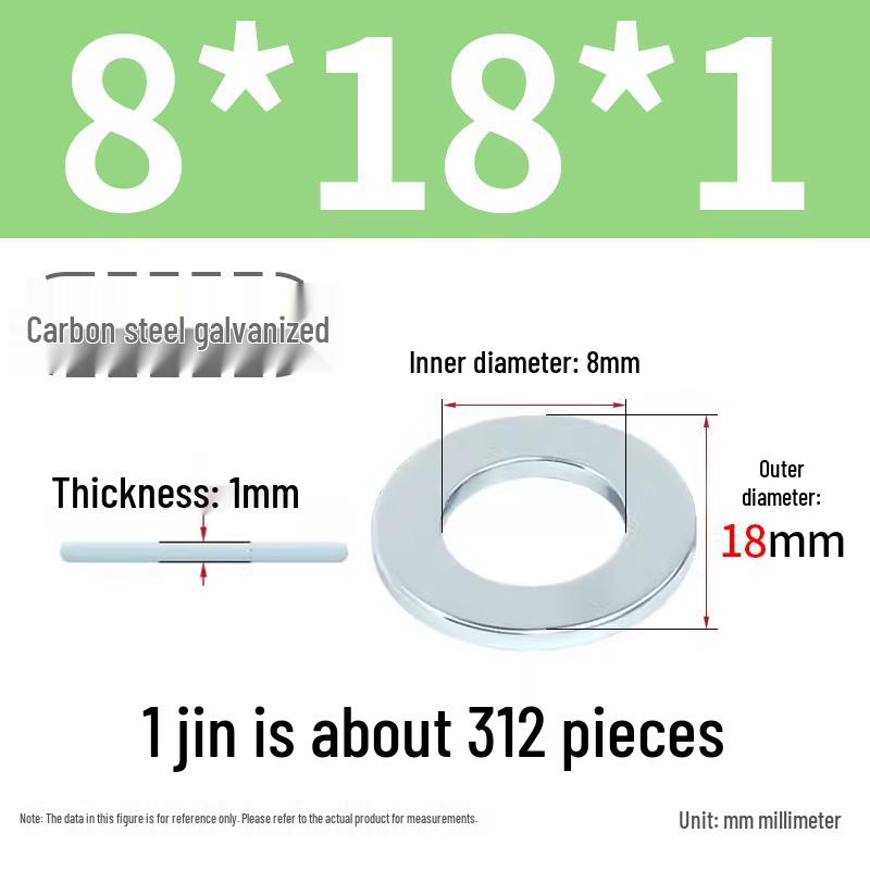 Oversized Thickened Galvanized Iron Flat Washer M2M3456810-M6