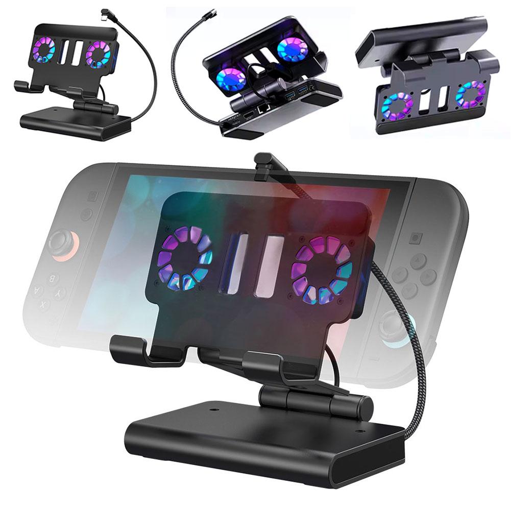 6IN1 Portable Base Docking Station for Switch 2 4K@144Hz Fan 100W Charging Fast Dual Compact PD E0A6