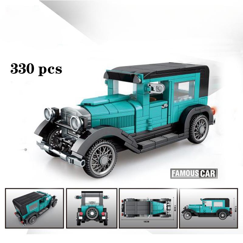Miejski mechaniczny klasyczny samochód MOC Model cegły High-Tech klasyczny kabriolet pojazd wyścigowy klocki dla dzieci