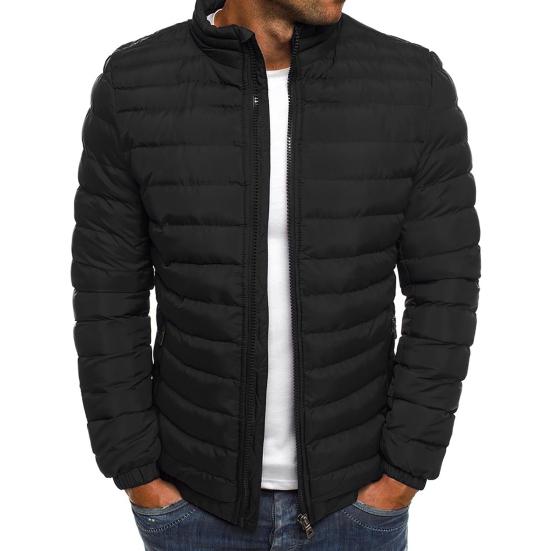 Men Stand Collar Puffer Jacket Thickened Down Jacket Lightweight Leisure Warm Winter Coat
