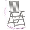 VidaXL Chaises inclinables de jardin lot de 2 et coussins bois acacia 3064701
