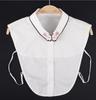 Women's Fake Collar Shirt White Fake Collar Women Detachable Collars Embroidery Cotton False Collar Shirt Col Amovible Femme
