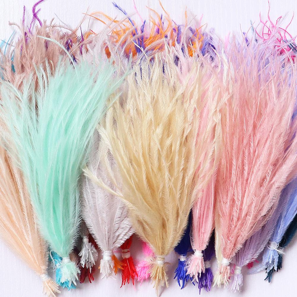 Feather1 Bundle Piume di Struzzo Naturali Filo Colorato 10-15/15-18CM Piumaggio Soffice Per Abiti Borsa Decorazione Artigianato Cucito