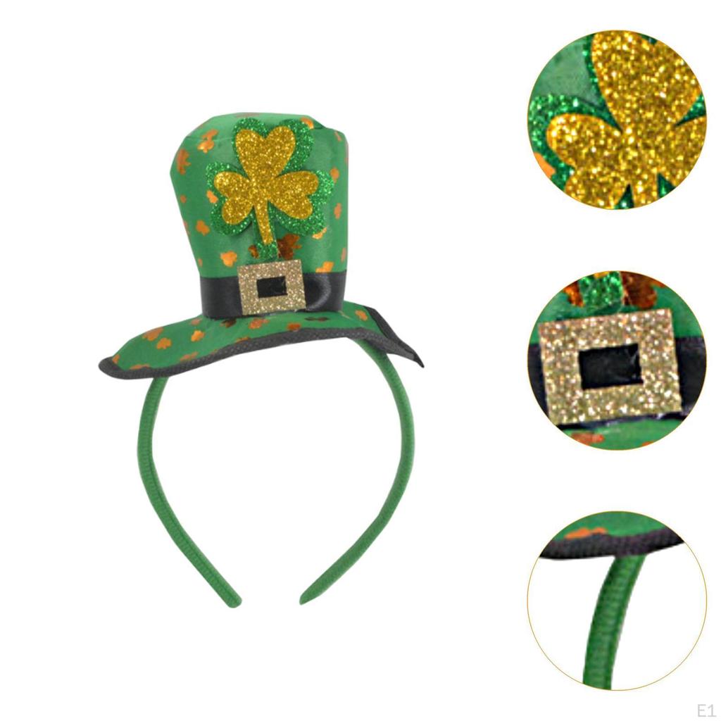 ST Sequin Day Headband Clover for Club Carnival Role Play Celebration