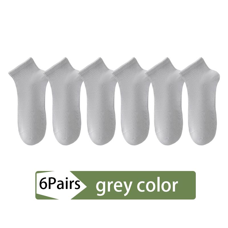 6Pairs High Quality Men Socks Short Combed Cotton Mesh Breathable Odor proof and antibacterial Spring Summer for Male sock New Size EUR38-45