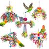 5Pcs Bird Shredding Toys for Parakeet Parrot Chewing Foraging Toy Wooden Blocks Cage Accessories for Small Medium Birds