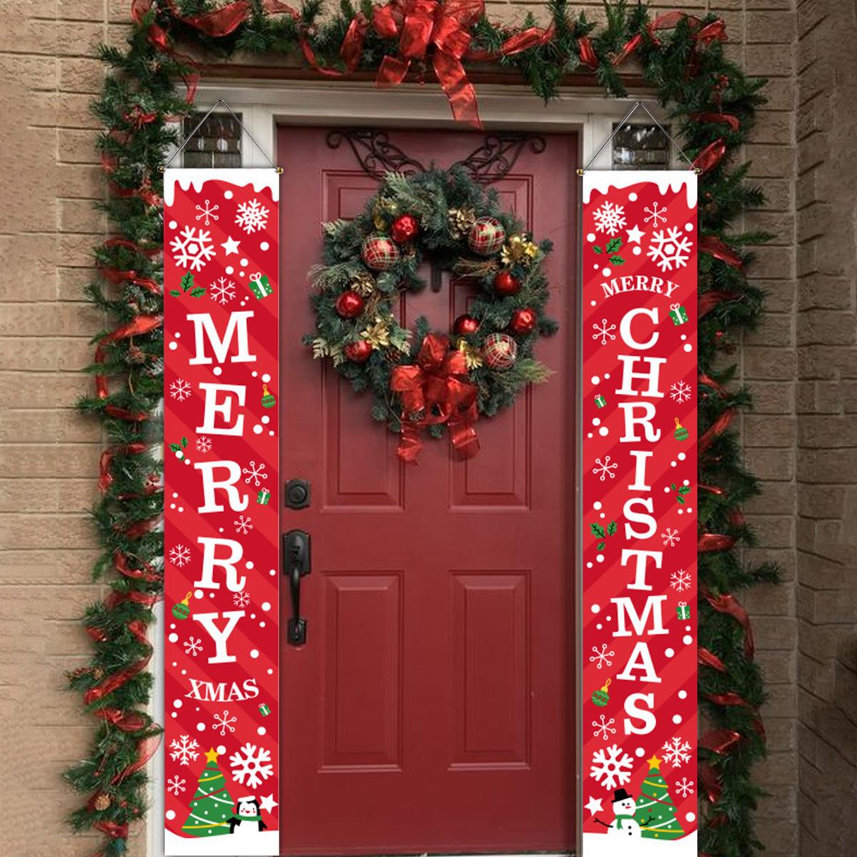 

Christmas Door Porch Signs Merry Christmas Hanging Wall Banner Xmas Welcome Sign Decoration for Home New Year 2025 Navidad Kerst