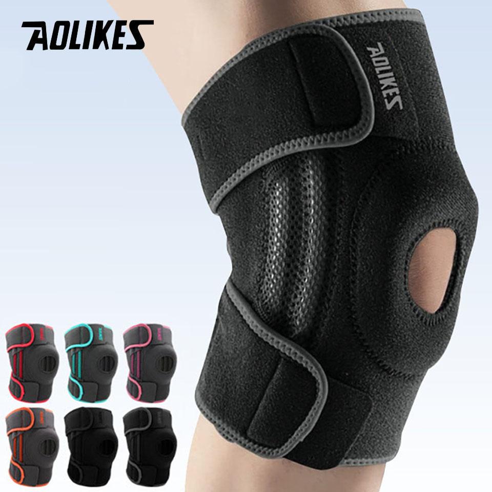 AOLIKES 1PCS Knee Brace for Women & Men with Side Stabilizers, Patella Knee Brace for Knee Support for Running, Basketball