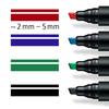 Staedtler Lumocolor Permanent Markers, Wide Chisel Tip, Refillable, 4 Colors (Red, Blue, Green, Black) 350 WP4