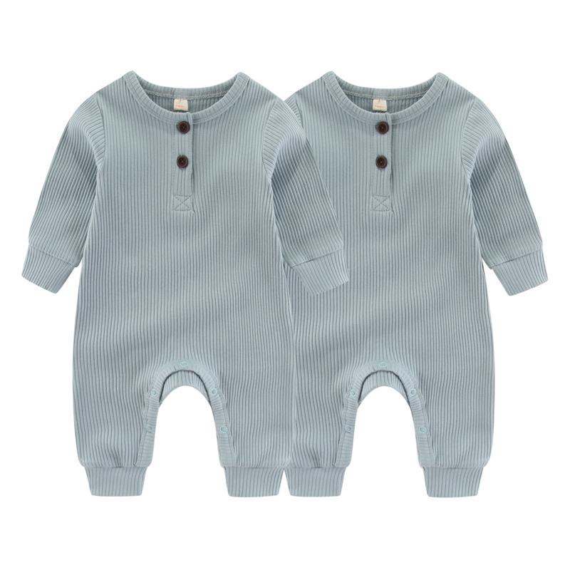 

2 шт., однотонный весенний детский комбинезон унисекс, мягкий хлопковый комбинезон для новорожденных мальчиков и девочек, одежда 18-24Months