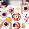 Halloween Eyeball Theme Party Supplies Set Scary Disposable Tableware Kit Plates/Napkins/Banner/Tablecloth Decor All-in-One Pack
