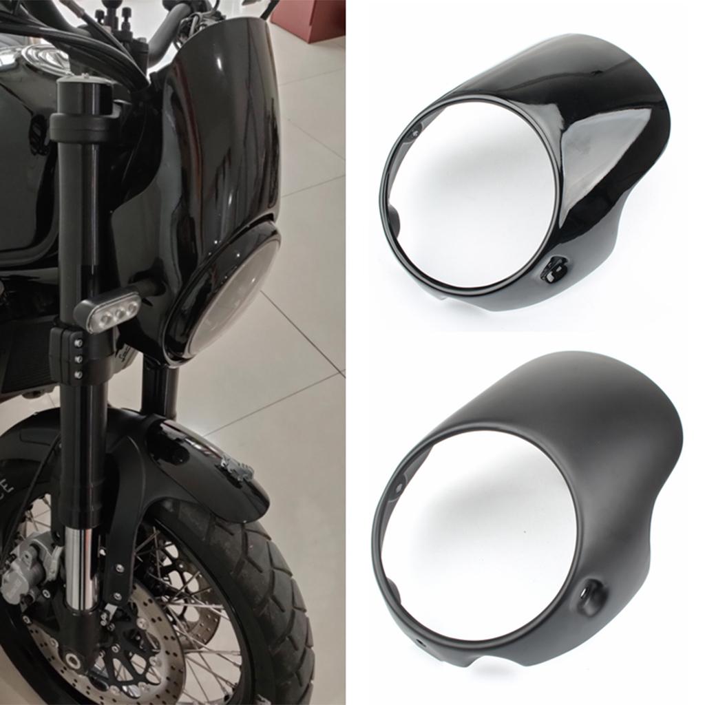 7 Inch Black Motorcycle Headlight Fairing Windshield Protector Racer Style Headlight Cover Protector Screen Motorcycle Accessory
