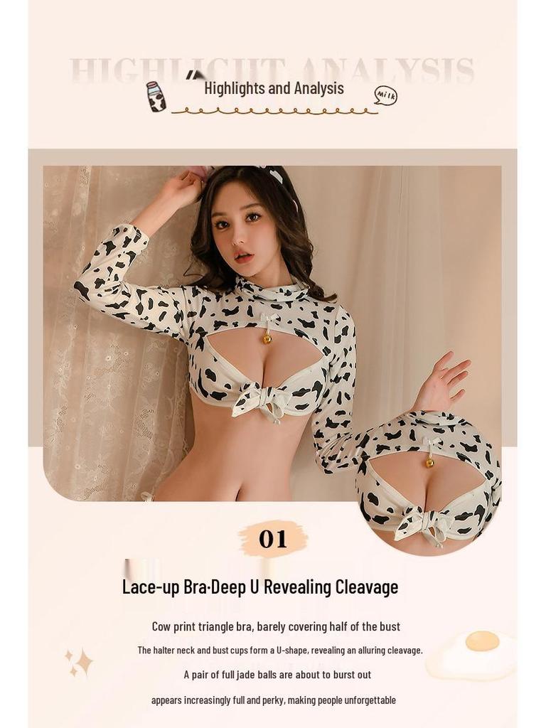 Nachtfeuer Orange Sexy Cutout Kuh Rollenspiel Set