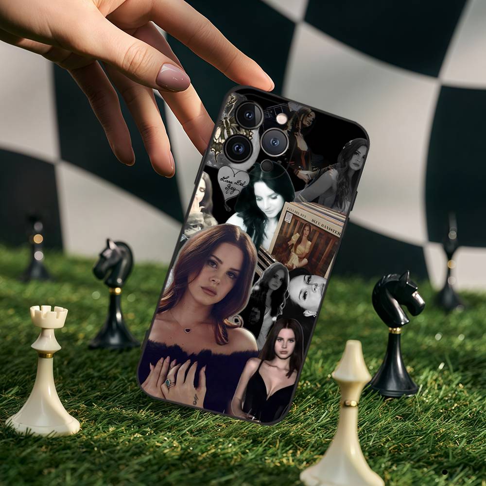 L-Lana Del Rey Singer Silicone Anime Black Case For Iphone 17 Air 16 15 14 13 12 11 Pro Max Plus Basic