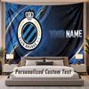 Benutzerdefinierte Namens-Text-Wandteppich Club Brügge FC Personalisierter Polyester-Wandteppich für Schlafzimmer und Zimmer
