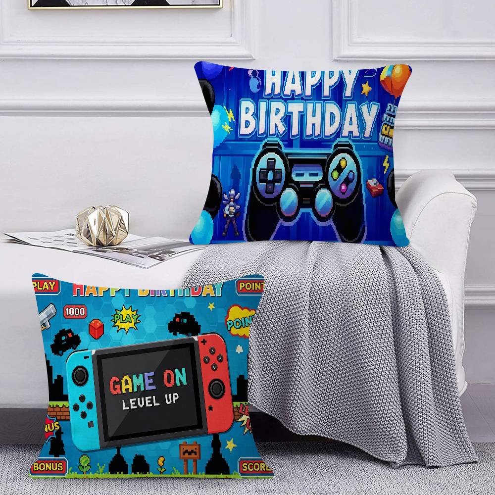 Gamepad Game On Level Up Gaming Theme Cushion Cover Decorative Pillow Sofa Home Decor Case Pillow Cases