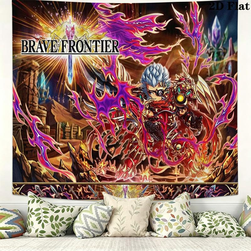 Brave Frontier Wall Tapestry Aesthetic Wall Hanging Printed Fabric Blanket Decorative Tapestries for Bedroom Living Room Home Decor