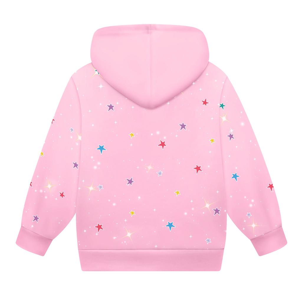 Girls Hoodie 3D Cartoon Jacket Sweatshirt Music Zip Hooded Long Sleeve Tops