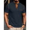 Men's Quick-Dry Short-Sleeved Henley Polo: Breathable Summer Casual T-Shirt in Plus Sizes