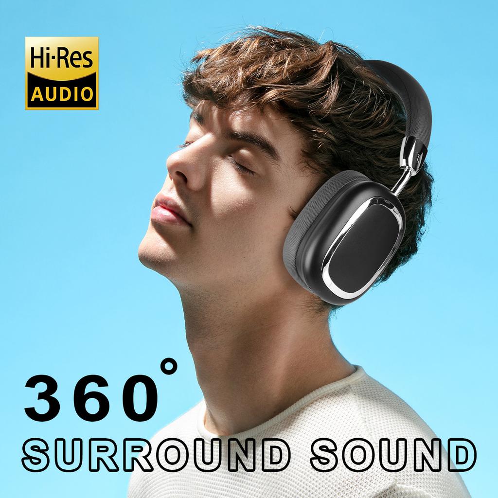 Stereo Sound Headsets Foldable Deep Bass Wireless Bluetooth Headphones with HD Mic Noise Reduction Gamer Earphones for Iphone PC