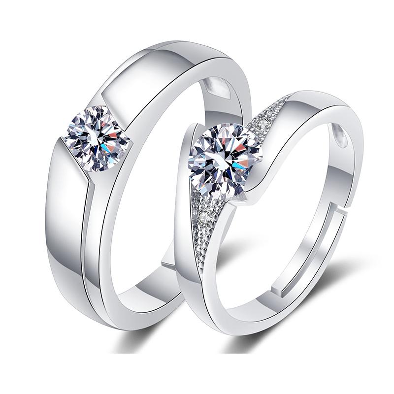 Classic Couple Rings For Men Women CZ Stone Trendy Wedding Lovers' Ring Jewelry Romantic Valentine's Day Present Ring Accessory