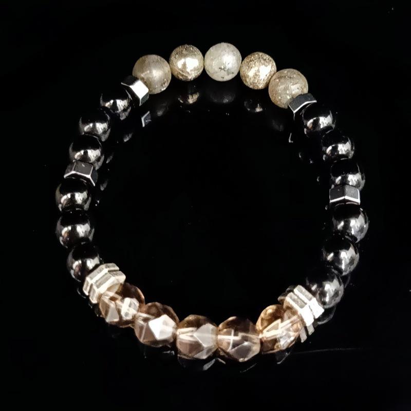 

Temu Shein TK Трансграничный Браслет из ограненного натурального камня Лунный камень Халькоцит Серого цвета