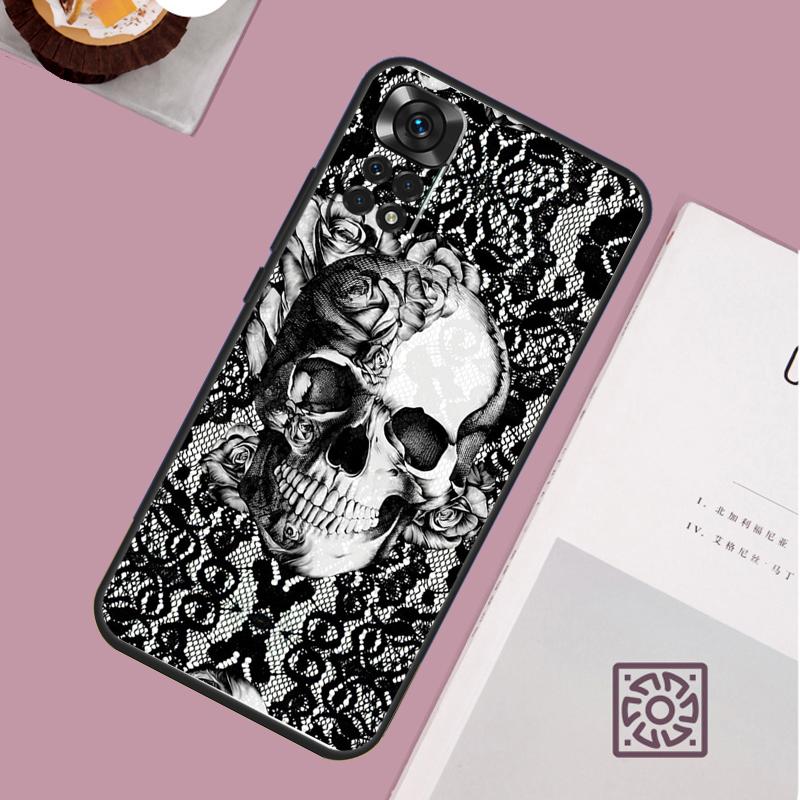 Gothic Floral Skull Case For Xiaomi Redmi Note 14 Pro 13 12 11 10 15 Pro Plus Redmi 15 15C 14C 13C 10C 12C Cover