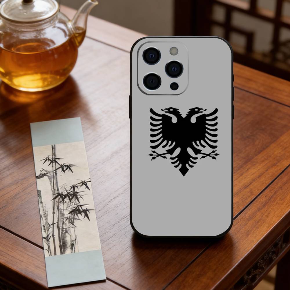 A-Albanische Flagge Adler Handyhülle Silikon Weich Für IPhone 17 16 15 14 13 12 11 X XR Plus Pro Max Plus