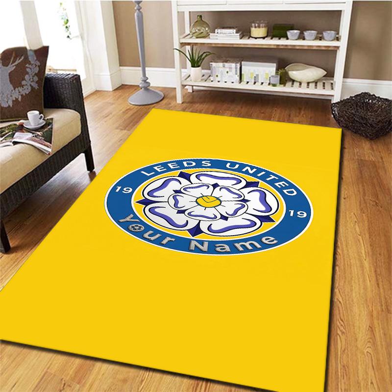 Leeds Football Club Custom Name Carpet Rug For Living Room Bedroom Home Sofa Decoration,Kids play Non-slip Floor Mat