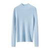 Women's Cashmere Striped High Neck Slim Fit Long Sleeve Top