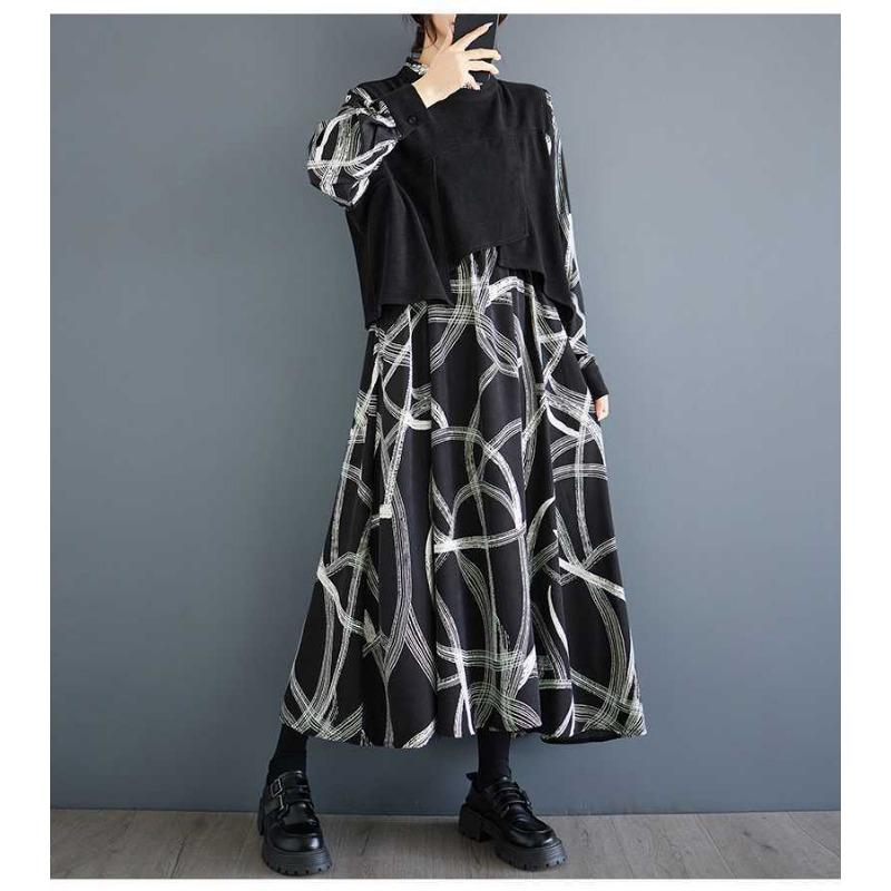 Fashion Personalized Printed Casual Niche Design Sense Temperament Dresses