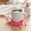 Posavasos de Animales Tejido a Crochet Hecho a Mano, Posavasos de Punto Resistente al Calor de Ratón Pato, Posavasos Decorativo para Tazas de Café Bebidas para Cocina Mesa de Comedor Encimera
