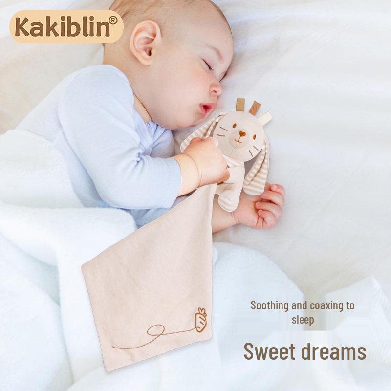 Organic Cotton Plush Baby Comfort Blanket & Teether Toy