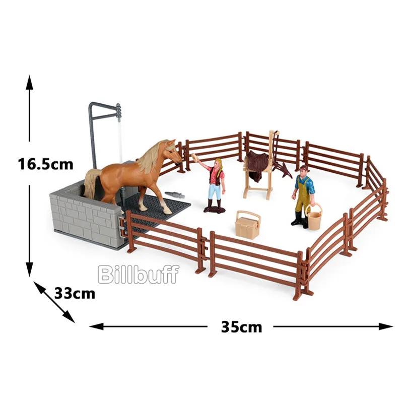DIY Horse Race Model Horseman Farm stable Animal Figurines Action & Toy Figures ABS Emulation Toys for Children Christmas Gift