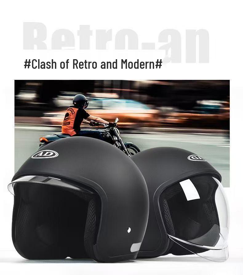 3C Certified AD Electric Motorcycle Helmet, All-Season Half Helmet for Men and Women, Winter-Proof for Scooter Commuting