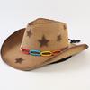 Popular Western Cowboy Straw Hat Men's and Women's Fashion Shade Straw Hat Classic Outdoor Western Cowboy Hat