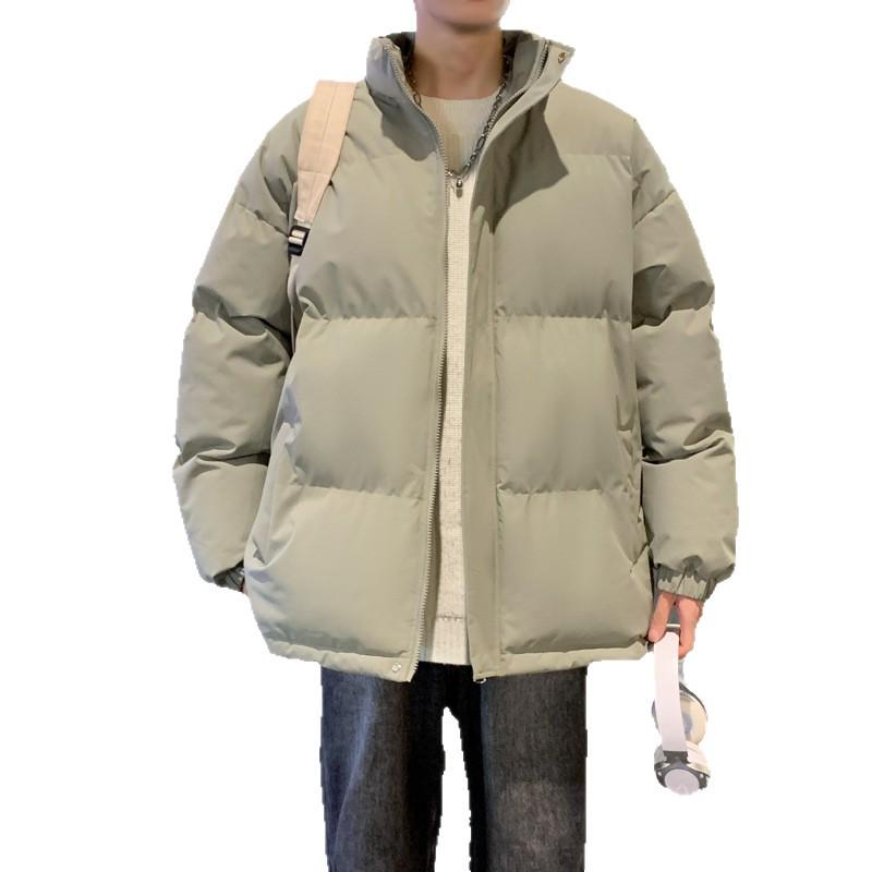 Men’s 2025 Stand Collar Cotton Jacket - Pure Color, Autumn/Winter, Couple Style Casual Outerwear