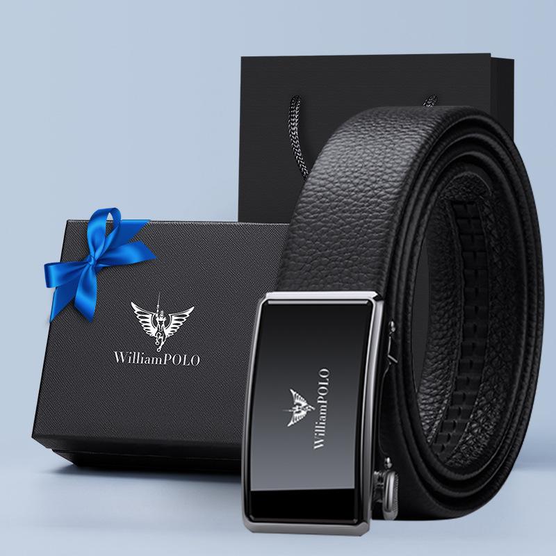 

Чоловічий ремінь Emperor з натуральної шкіри, автоматична пряжка, високоякісний діловий універсальний верхній шар із чистої волов’ячої шкіри, чоловічий ремінь для штанів 2023 року 130cm