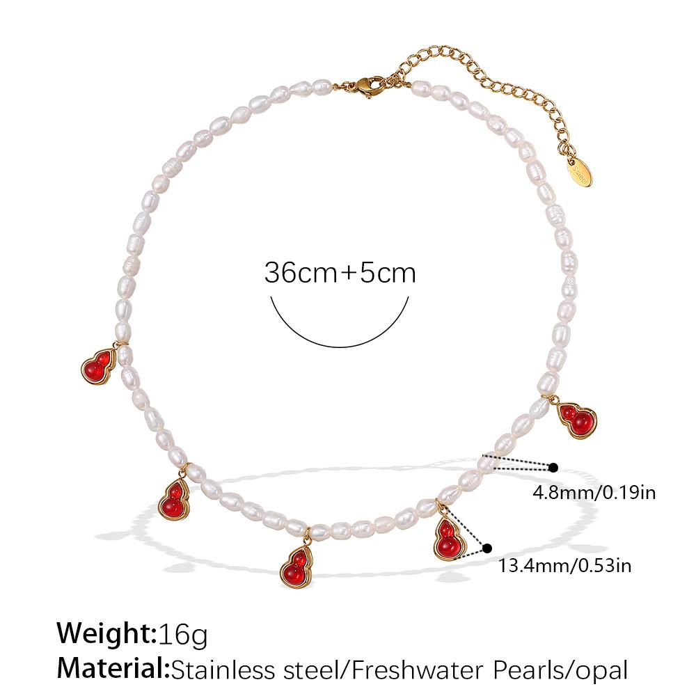French Niche Fashion Freshwater Pearl Necklace Light Luxury High Sense Versatile Non-Fading Stainless Steel Women'S Jewelry