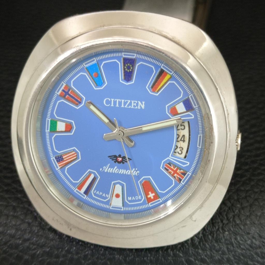 GENUINE VINTAGE CITIZEN AUTOMATIC 8200 JAPAN MENS BLUE DIAL WATCH a709325-1