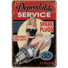 Spark Plugs Tin Metal Sign Vintage Mechanic Pin-up Garage Wall Decor
