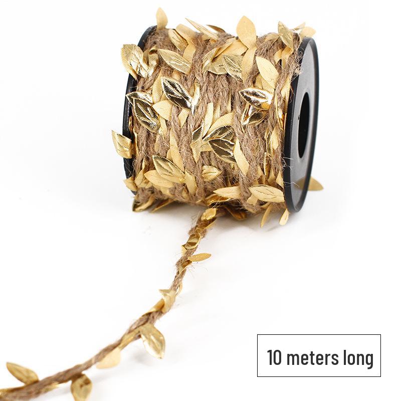 10m Rattan Green Leaf Decorative Jute Rope for DIY Nature Corner or Kindergarten Decor