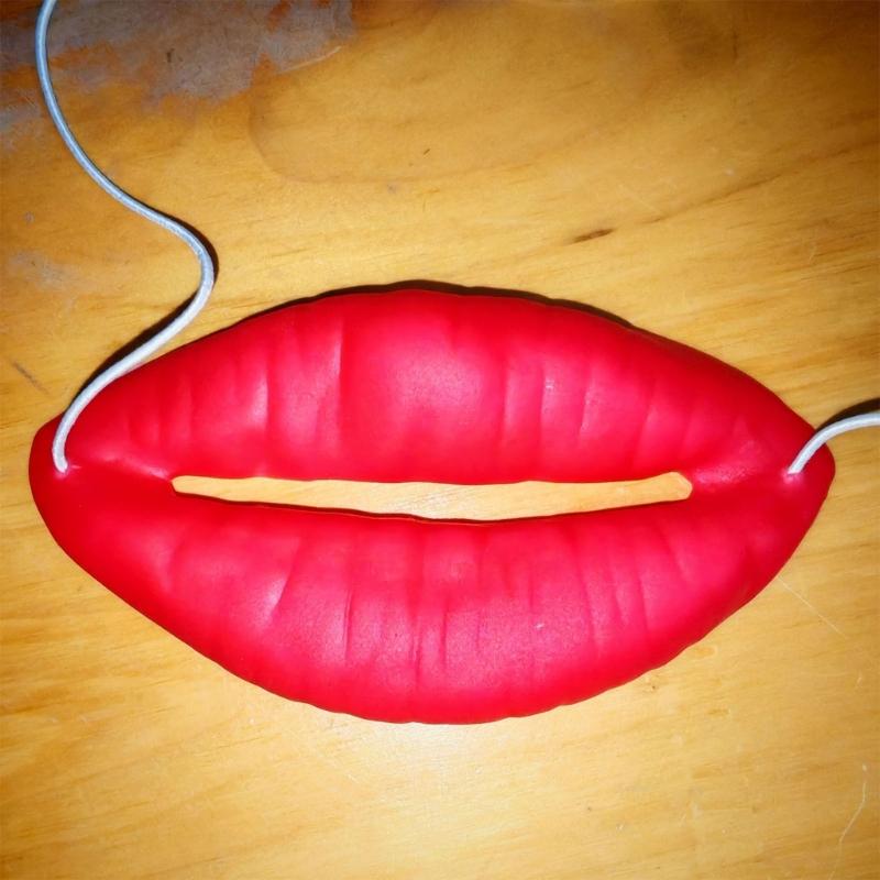 Oversized Lip Party Mask Costume Accessory with Elastic Cord for Photo Booth Use and Stage Gag Costume Wear, Set of 2