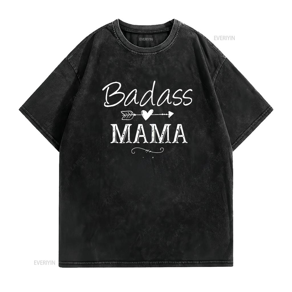 Womens Badass Mama Christmas Strong As A Mother Funny Mom T Shirt Black 2XL Vintage Washed Soft Stretched Versatile Comfortable