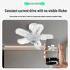 Modern Cross-Border LED Folding Leaf Lamp for Home Bedroom: E27 Screw Base, Crystal Design, Detachable Fan Blades