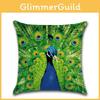 Luxurious Peacock Feathers Cushion Cover Pillow Case For Sophisticated Home Decor